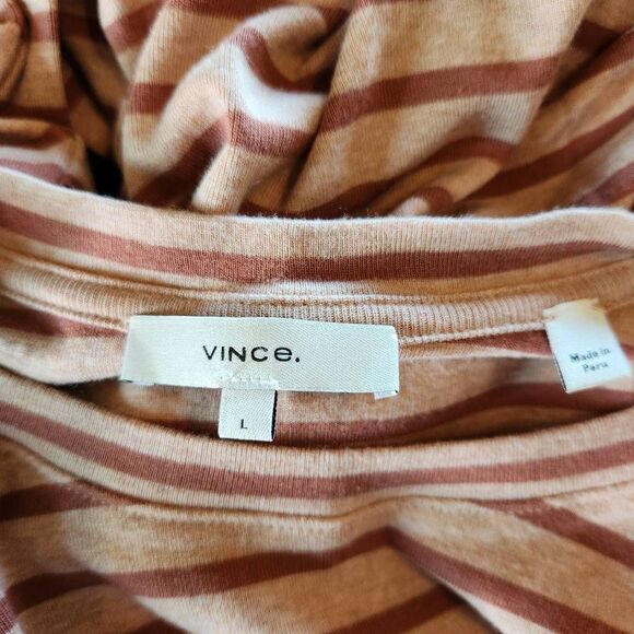 Vince Feeder Stripe Long Sleeve Tee Size Large - Picture 6 of 7
